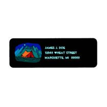 Tent Campsite Moonlight Mountains re Address Label