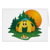 Tent Cartoon Greeting Cards