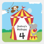 Tente de cirque et autocollants d'anniversaire d'a