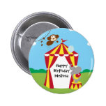 Tente de cirque et bouton d'anniversaire d'animaux pin's