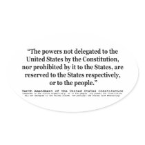Tenth Amendment to the United States Constitution Oval Stickers