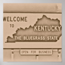 Tenture vintage de panneau routier du Kentucky Affiches