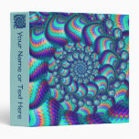 Terquoise and Blue Balls Fractal Pattern 3 Ring Binders