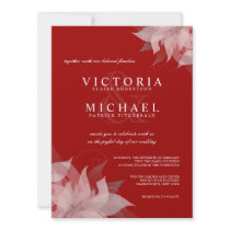 Terra Cotta Red & White Floral Wedding Invitations