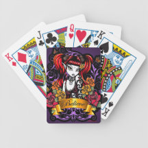 Terra Rose Tribal Tattoo Goth Fairy Playing Cards