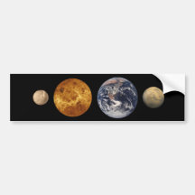 Terrestrial Planet Size Comparison Sticker Bumper Stickers