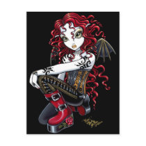 Terri Red Tattooed Faerie Postcard
