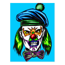 Terrible Evil Clown Postcard