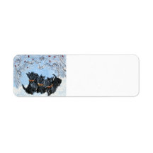 Terriers écossais dans la neige ! étiquettes d’adresse retour
