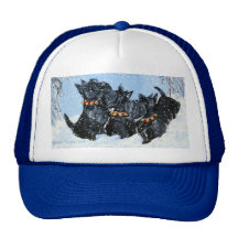 Terriers écossais dans la neige ! casquette