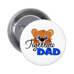 Terrific Dad Cute Tiger Button