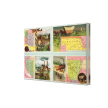 Territory of Arizona, Nebraska, Nevada, Arkansas Gallery Wrapped Canvas