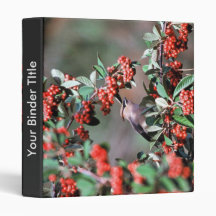 Test Bird with red holly balls394 3 Ring Binders