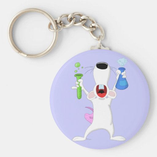 Test Tube Lab Rat Keychain