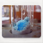 Test tube with blue chemical powder mousepad
