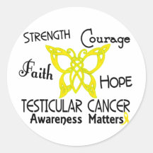Testicular Cancer Celtic Butterfly 3 Sticker