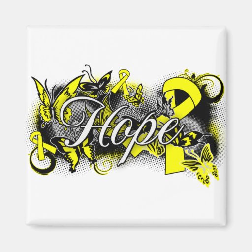 Testicular Cancer Hope Garden Ribbon Magnet