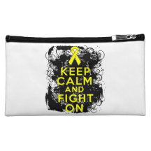 Testicular Cancer Keep Calm and Fight On Cosmetics Bags