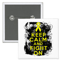 Testicular Cancer Keep Calm and Fight On Button