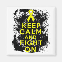 Testicular Cancer Keep Calm and Fight On Fridge Magnet