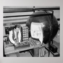 Testing Light Bulbs: 1938 Print