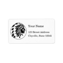 Tête de chef indien étiquettes d’adresse