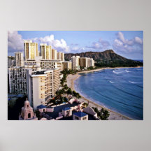 Tête de diamant - plage de Waikiki, Oahu Posters