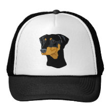 Tête de dobermann, noir, Uncropped Casquette De Camionneur