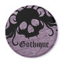 tete de mort gothique avec du noir et violet aimants pour réfrigérateur