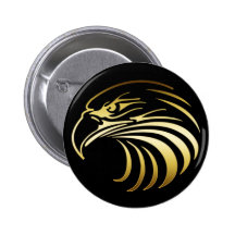 TÊTE D'EAGLE D'OR BADGES AVEC AGRAFE