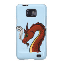 Tête rouge mignonne de dragon étui samsung galaxy SII
