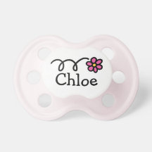 Tétine rose de fleur de marguerite pour le nom Chl