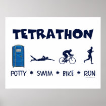 Tetrathon Triathlon T-shirt Print