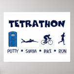 Tetrathon Triathlon T-shirt Print