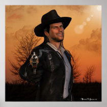 "TEX" Marshall Sexy Cowboy Art Sunset Print