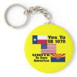 Texans For Arizona - Yes To SB1070 Key Chain keychains