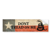 Texas and Don’t Tread on Me Flag Together bumper stickers