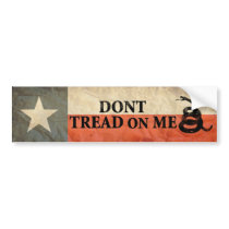 Texas and Don’t Tread on Me Flag Together bumper stickers