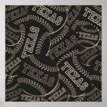 Texas Baseball Collage Posters