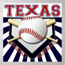 TEXAS BASEBALL WALL POSTER