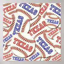 Texas Baseballs Collage Poster