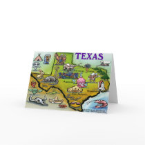 TEXAS Cartoon Map Cards