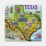 TEXAS Cartoon Map Fridge Magnet