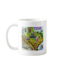 TEXAS Cartoon Map Coffee Mug