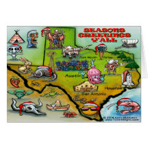 TEXAS Christmas Map Greeting Card