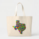 TEXAS COUNTIES MAP CANVAS BAG