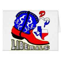Texas Cowboy Boot Crushing Liberals Cards