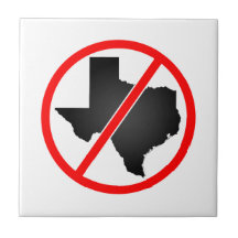 Texas Cross Out Symbol Ceramic Tile