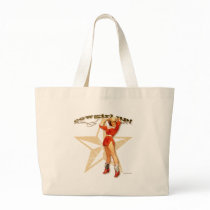 Texas Eclectic : Texas Star "Cowgirl Up" Pin-Up 1 Tote Bags