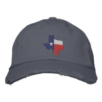 Texas Flag Map Embroidered Hats